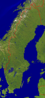 Sweden Satellite + Borders 554x1200